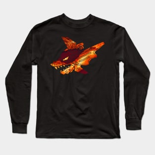 Mecha Robot Wolf | Dragon's Breath Long Sleeve T-Shirt